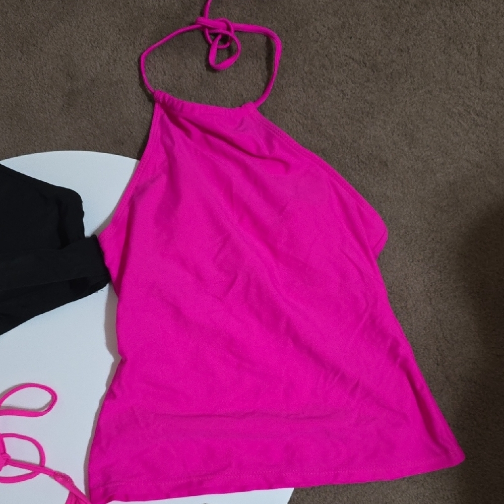 Pink and Black Bikini Set - Picture 3 of 8